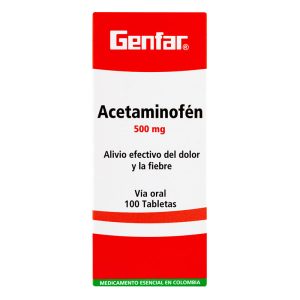 ACETAMINOFEN 500 MG 100 TABLETAS GF