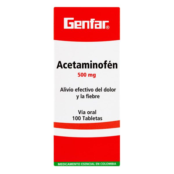 ACETAMINOFEN 500 MG 100 TABLETAS GF