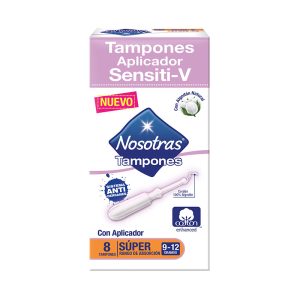 Tampones Nosotras Con Aplicador Sensiti-V S?per 8 Unidades