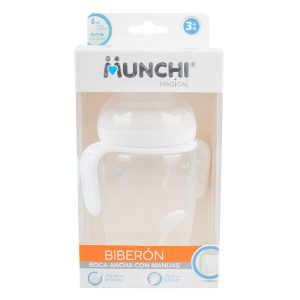 Biber?n Munchi Magical Boca Ancha Con Manija 8 Oz